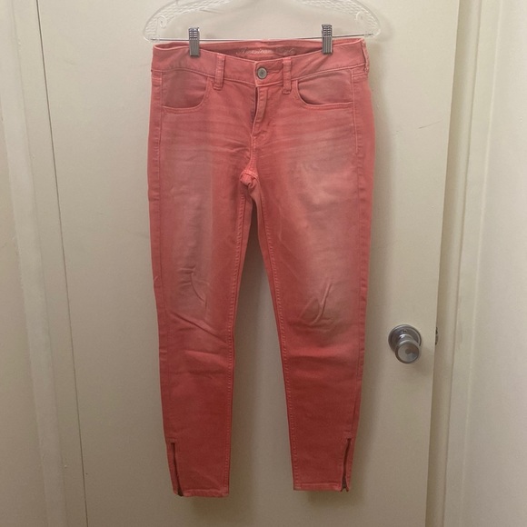 American Eagle Women’s Coral Jeggings Size 6 - Picture 1 of 8